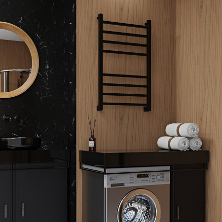 Полотенцесушитель Indigo Aletto LALWPF80-50BR 53х84 водяной черный муар