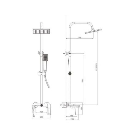 Душевая стойка Haiba HB24817 настенная цвет хром