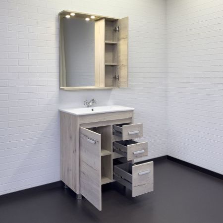 Тумба с раковиной Comforty Марио 00-00016096CF 80х50 напольная цвет серый