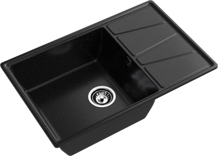 Кухонная мойка Granfest Vertex V-780L черный 78х50 цвет черный поверхность матовая
