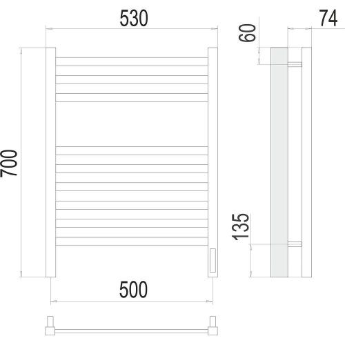 Полотенцесушитель Terminus 4670078526960 53х70 электрический хром - фото 3