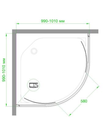 Душевой уголок Royal Bath HKD RB100HKD-C-BL 100х100 стекло матовое профиль черный без поддона