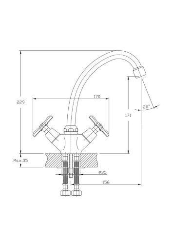 Смеситель для кухни Rush Sakhalin SA5350-22 на мойку хром - фото 2