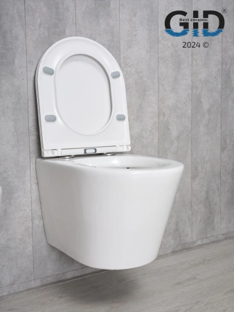 Унитаз подвесной Gid Cortado 62235Y белый с сиденьем микролифт безободковый смыв торнадо