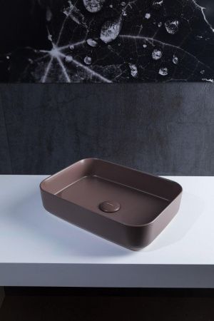 Раковина керамическая Allen Brau Fantasy 4.11021.TP 50х40 накладная цвет коричневый без отверстий под смеситель