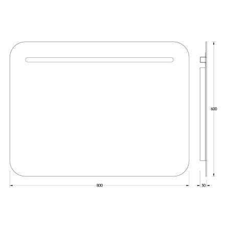 Зеркало с подсветкой Evoform Ledline BY 2145 80х60 подвесное