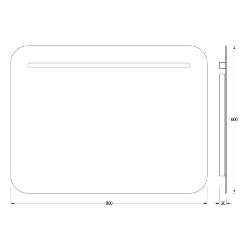 Зеркало со встроенным LED-светильником Evoform Ledline BY 2145 80х60 - фото 2