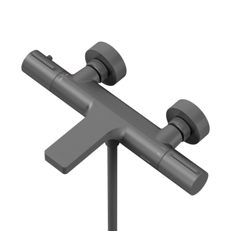 Смеситель для ванны и душа Sancos Etna SC9006GG настенный вороненая сталь с термостатом