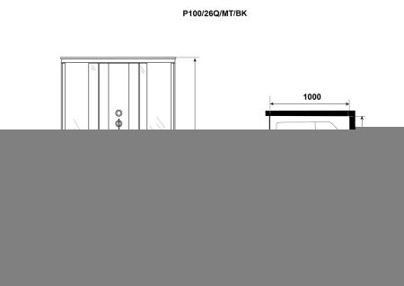 Душевая кабина Niagara Promo P100/26Q/MT/BK 100х100 квадратная без крыши ориентация универсальная