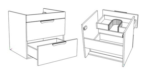 Тумба под раковину Corozo Алиот SD-00000603 57х47х52 подвесная цвет белый - фото 4