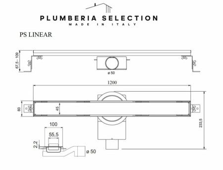 Душевой лоток Plumberia Selection PSL LINEAR PSL120MT
