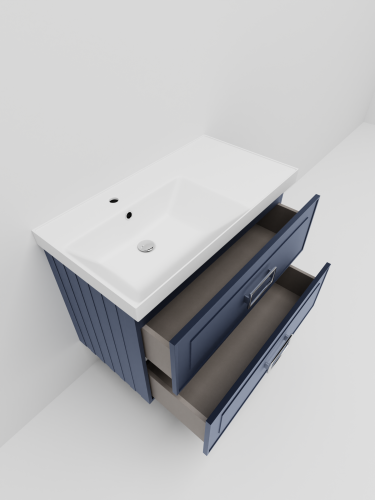 Тумба с раковиной La Fenice Cubo TWIN NFNC-01-CUB-BG-90-2-3-90-2L 91х62х49 подвесная цвет синий - фото 5