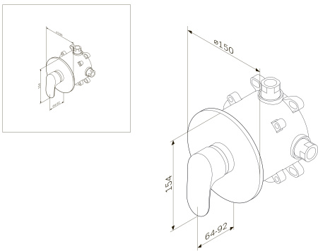 Смеситель для душа Am.Pm Like F8075000 встраиваемый в стену хром без термостата