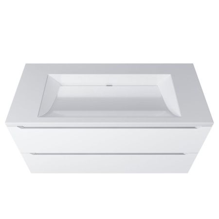 Раковина из искусственного камня Uperwood Infinity RInfinity100wg0 100х50 полувстраиваемая цвет белый