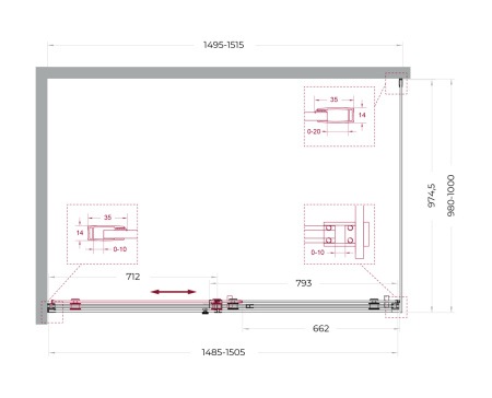 Душевой уголок BelBagno SOFT CLOSE-2 SOFT_CLOSE-2-AH-1-150/100-C-Cr 150х100 стекло прозрачное профиль хром без поддона