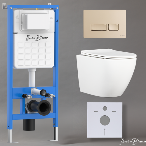 Комплект унитаз с инталляцией и клавишей смыва Iberica Blanca BILBAO ALTO IB001.BLA.234.215 - фото 2