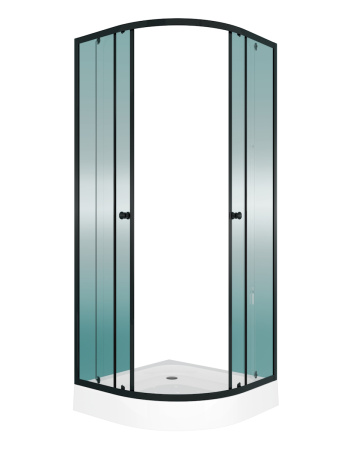 Душевой уголок Teymi Lina T00502 80х80 стекло прозрачное профиль черный с поддоном