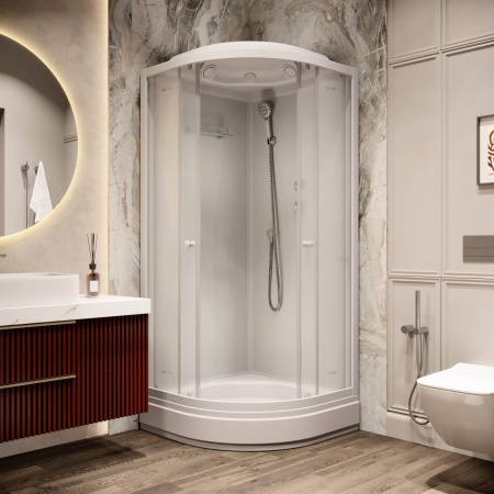 Душевая кабина Parly Bianco BM86 85х85 четверть круга с крышей