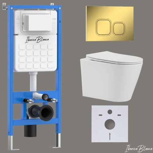 Комплект унитаз с инталляцией и клавишей смыва Iberica Blanca BURGOS ALTO IB001.BRA.234.836 - фото 2