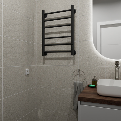 Полотенцесушитель Маргроид Вид 10 10-6040-1049-9005R 43х61 электрический черный матовый - фото 2