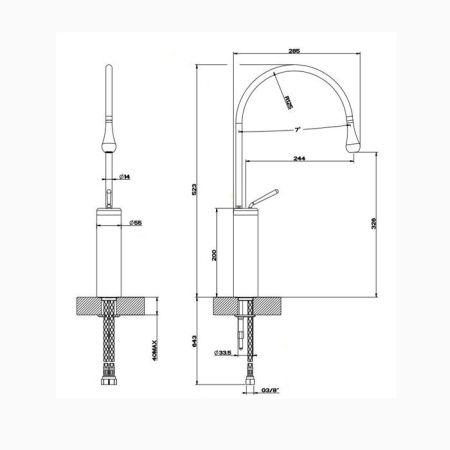 Смеситель Gessi Source 33609#031 на раковину хром