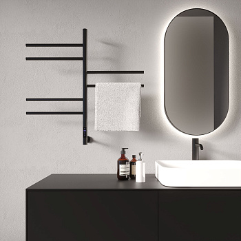 Полотенцесушитель Vincea VTD-1S2CBE 43х80 электрический черный