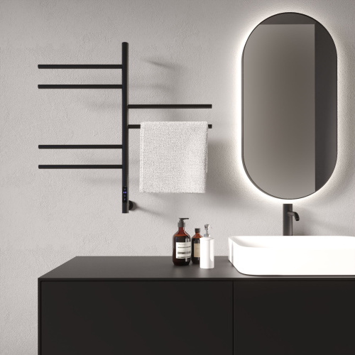 Полотенцесушитель Vincea VTD-1S2CBE 43х80 электрический черный