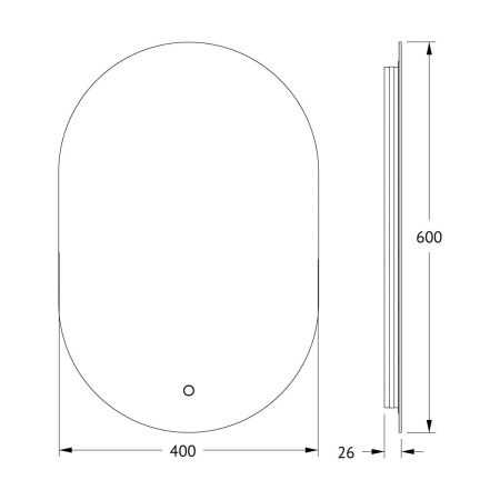 Зеркало с подсветкой Defesto OPTI DF 2911S 40х60 подвесное