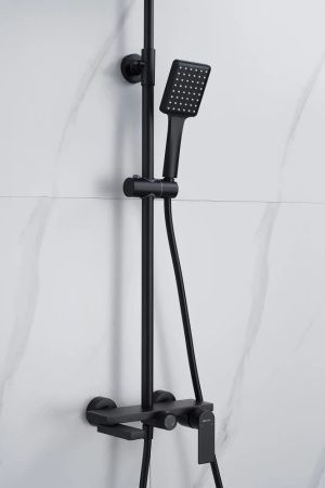 Душевая стойка Knotlor KN-72/BL настенная цвет черный