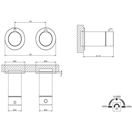 Смеситель для душа Gessi GESSI 54234#239 встраиваемый в стену нержавеющая сталь (внешняя часть) с термостатом