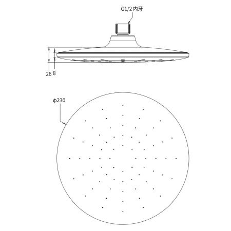 Верхний душ Savol SK-DP13 хром