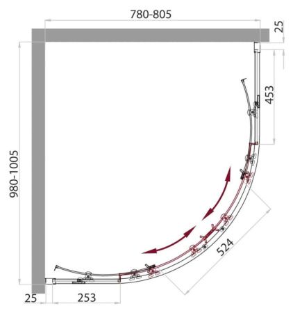 Душевой уголок BelBagno SELA SELA-RH-2-100/80-C-Cr 100х80 стекло прозрачное профиль хром без поддона