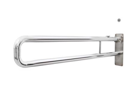 Поручень для туалета настенный откидной с фиксатором без бумагодержателя по ГОСТ Dstrana  3207-900