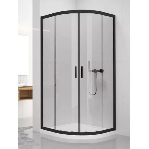 Душевой уголок New Trendy NEW VARIA Black K-0566 90х90 стекло прозрачное профиль черный без поддона - фото 2