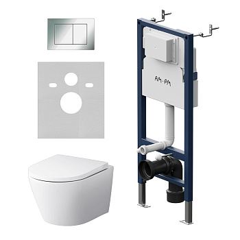 Комплект унитаз с инсталляцией с клавишей смыва Am.Pm Sense IS90251.741701