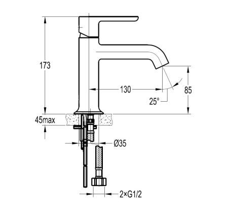 Смеситель Cezares ECO ECO-LS-NOP-W0 на раковину черный матовый