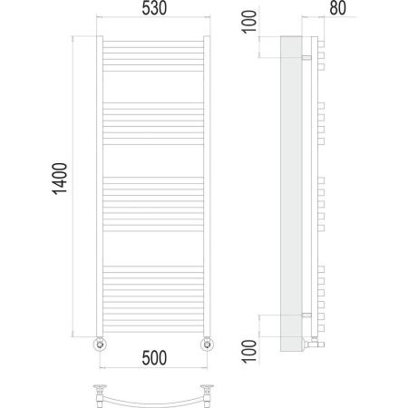 Полотенцесушитель водяной Terminus 4670078530783 55х140 хром