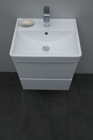 Раковина керамическая Aquanet Ирис 00301802 50х40 полувстраиваемая цвет белый 1 отверстие под смеситель