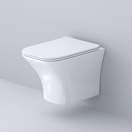 Унитаз подвесной Grossman Galaxy GR-4476S белый глянцевый с сиденьем микролифт безободковый каскадный смыв