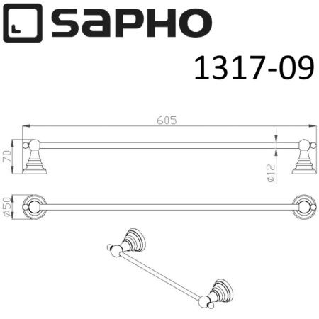 Полотенцедержатель Sapho DIAMOND 1317-09