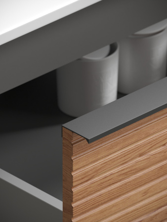 Тумба под раковину Sancos DELTA DL80GR 79х45х50 подвесная цвет дуб красный/графит