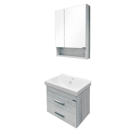 Тумба с раковиной Comforty Никосия 00004138879CF 60х40 подвесная цвет серый