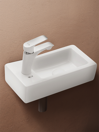 Раковина из сантехнического фаянса WeltWasser WW SK 10000003872 40х20 подвесная цвет белый 1 отверстие под смеситель