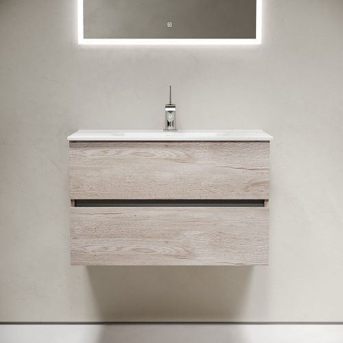 Тумба под раковину Sancos Urban UR80EG 80х50 подвесная цвет коричневый - фото 3