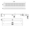 Душевой лоток Timo Standart DP20600-LG20600 65х15 хром