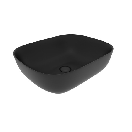 Раковина из сантехнического фарфора Teymi Solli T50392 49х40 накладная цвет черный без отверстий под смеситель