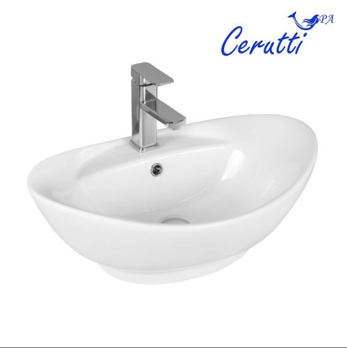 Раковина из сантехнического фарфора Cerutti SPA CR7003 60х40 накладная цвет белый - фото 4