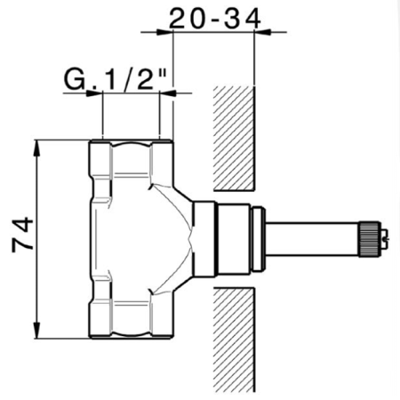 Встраиваемая часть запорного вентиля 1/2" Cisal ZA00332004