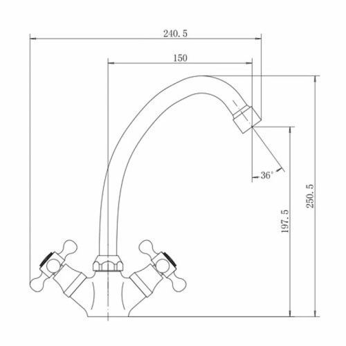 Смеситель для кухни Fashun A4119-2 на мойку хром - фото 3
