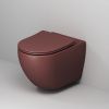 Унитаз подвесной Grossman Color GR-4411VIMS бордовый с сиденьем безободковый каскадный смыв